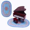 BJD Dollhouse Miniature Oval Turkish Carpet for Living Room Scene
