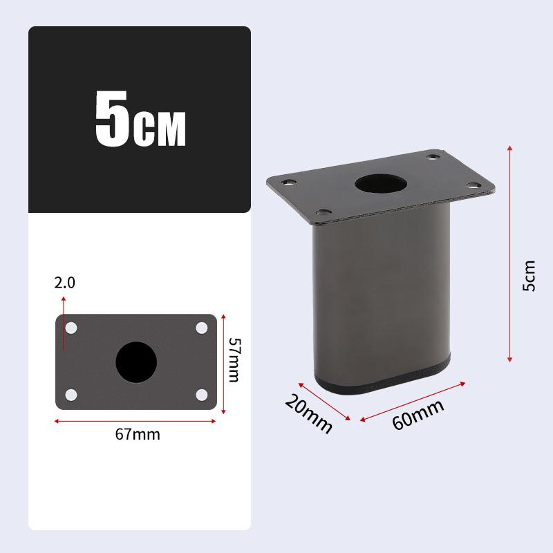 

4pcs Oval Flat Tube Sofa Legs Metal Furniture Support Feet Anti-slip Bed Table Leg for Bathroom Cabinet Coffee Table Sofa Bed