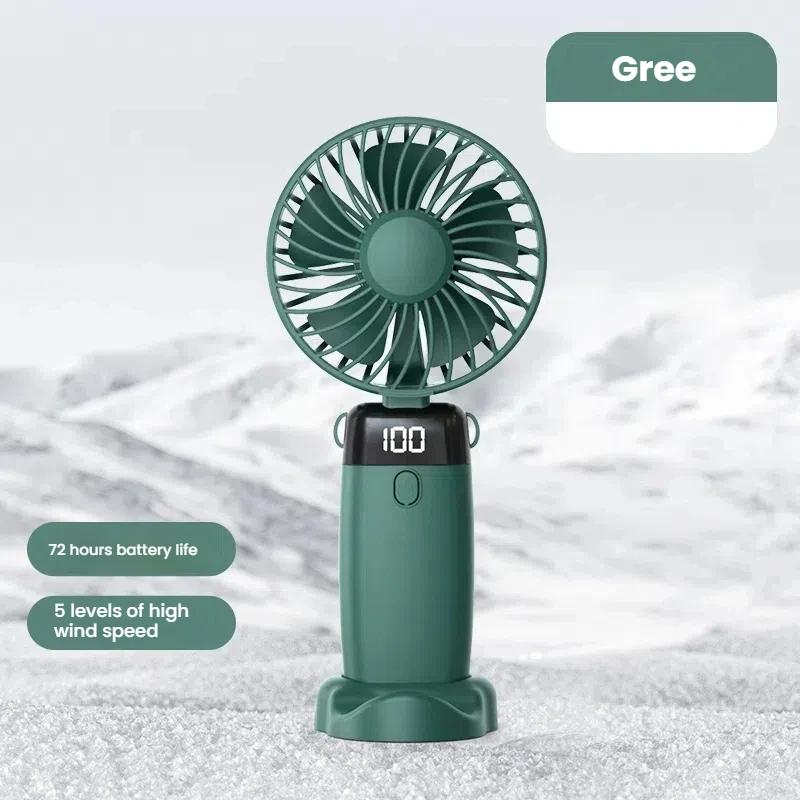 

Portable Mini Handheld Fan Rechargeable 90° Fold 5 Gears Wind Speed Cooling Electric Fan Student Dormitory Outdoor Small Fans