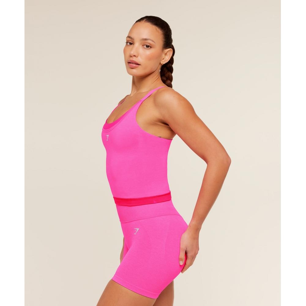 Gymshark Interval Seamless Midi Tank Electric Pink Super Set Pink B6b1j Kdmg