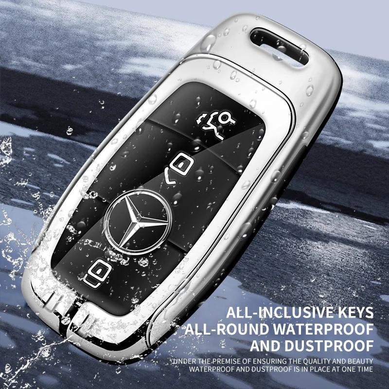 Heißer Autoaufkleber Auto TPU Zinklegierung Schlüsseletui Tasche Für Mercedes-Benz A B C E S G-Klasse CLA CLS EQA EQB EQC GLA GLB GLC GLE GLS Auto