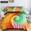 Comforter Psychedelic Swirl Colorful Abstract Geometric Bedding Set Microfiber Bohemia Floral King For Girls Teens