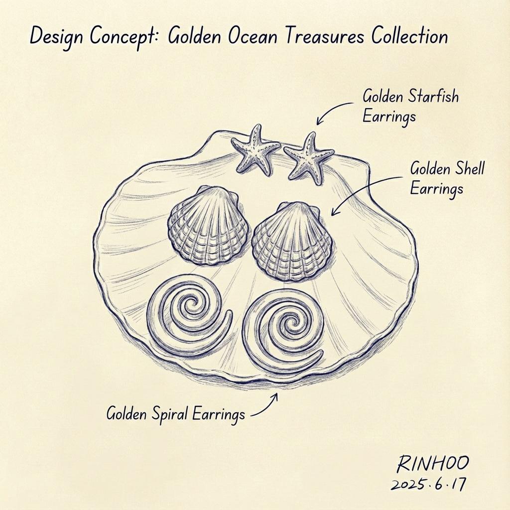 New Ocean Resort Style Starfish, Shell, and Conch Earring Set for Women - Exquisite and Elegant Best-Selling Jewelry