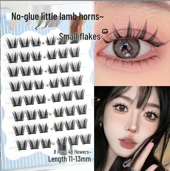 Ying Lier Natural Cluster Fox-Eye Eyelashes - Beginner-Friendly and Glue-Free