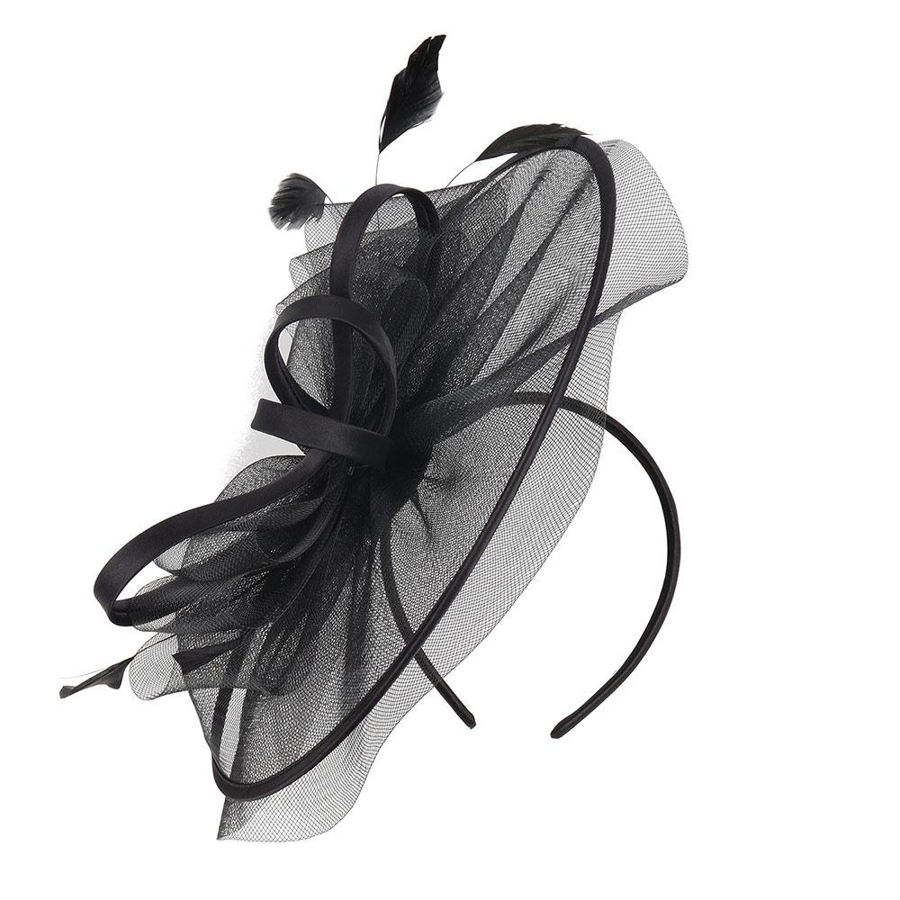 

Feather Fascinators Hats Mesh Bride Headpiece New Hair Clip чёрный