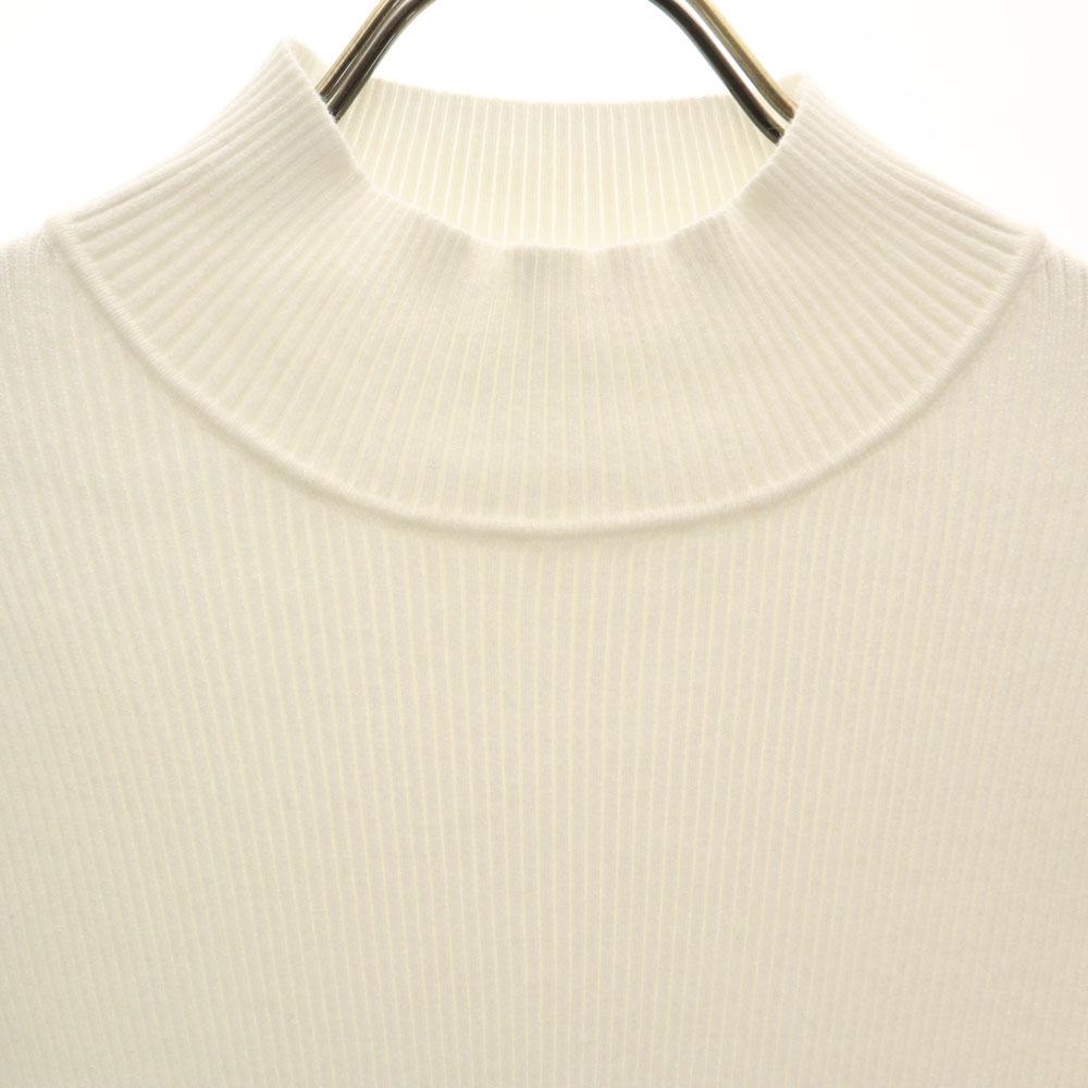 AMERI UNDRESSED Long Sleeve Mock Neck Sweater F White Rib Knit Women Used