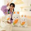 Adorable Carrot Rabbit Plush Toy Soft Stuffed Animal Pillow Cute Bunny Doll Birthday Gift For Girls