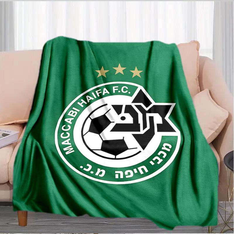 Maccabi Fußball Club Bedruckte Decken Weiche Flanelldecken für Sofa Bett Geschenke für Männer Frauen Picknickdecke Weihnachtsgeschenke