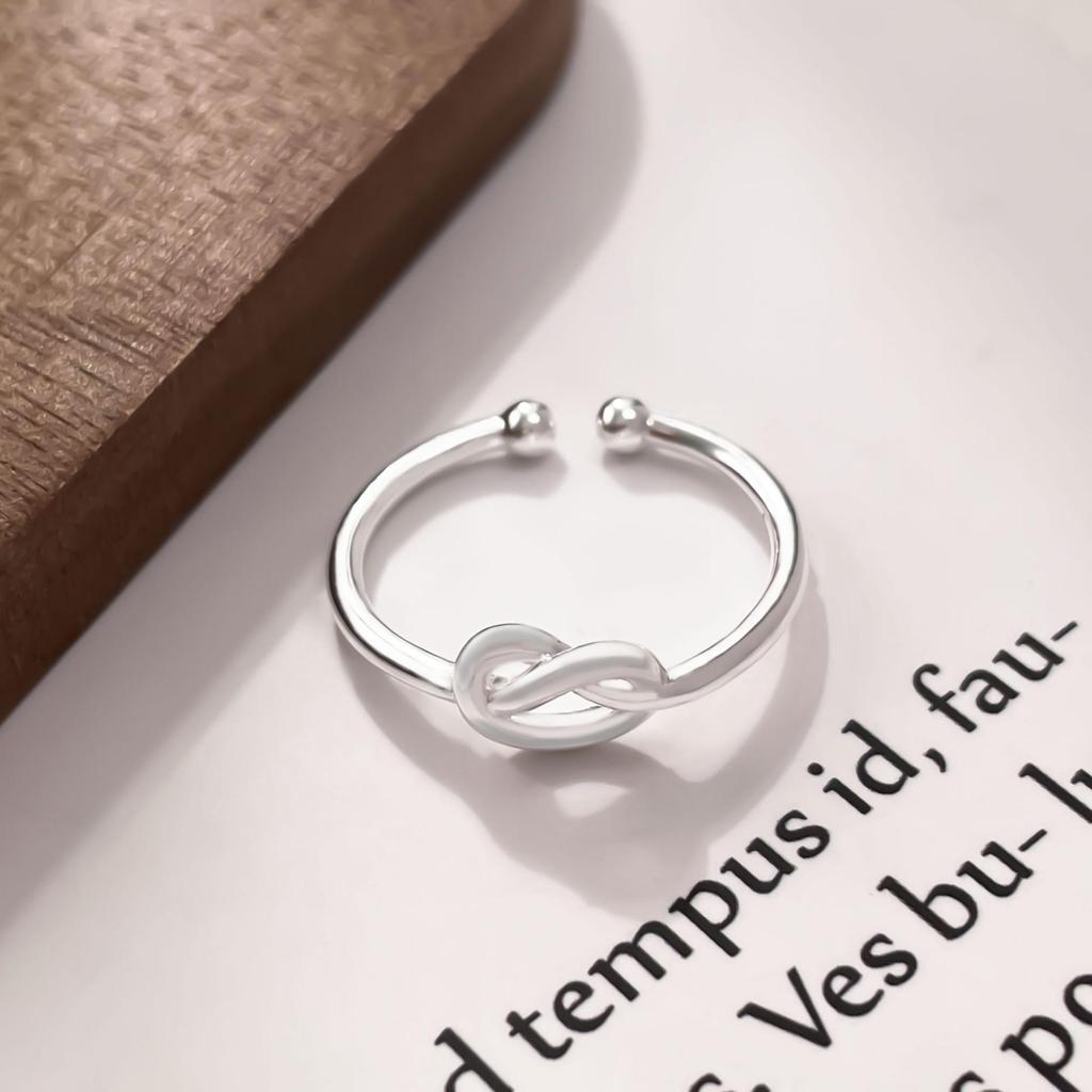 Heart-Shaped Woven Knot Open Ring - Korean Style Fashionable Simple Design