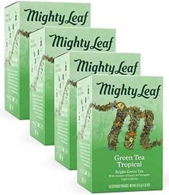 

Mighty Leaf Green Tea Tropical 15 bags imported bags x 4 [Regularly product] (15 (approx. 37.5g) boxes)