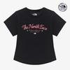Women Lettering Short Sleeve Tee Black Nt7ur33l