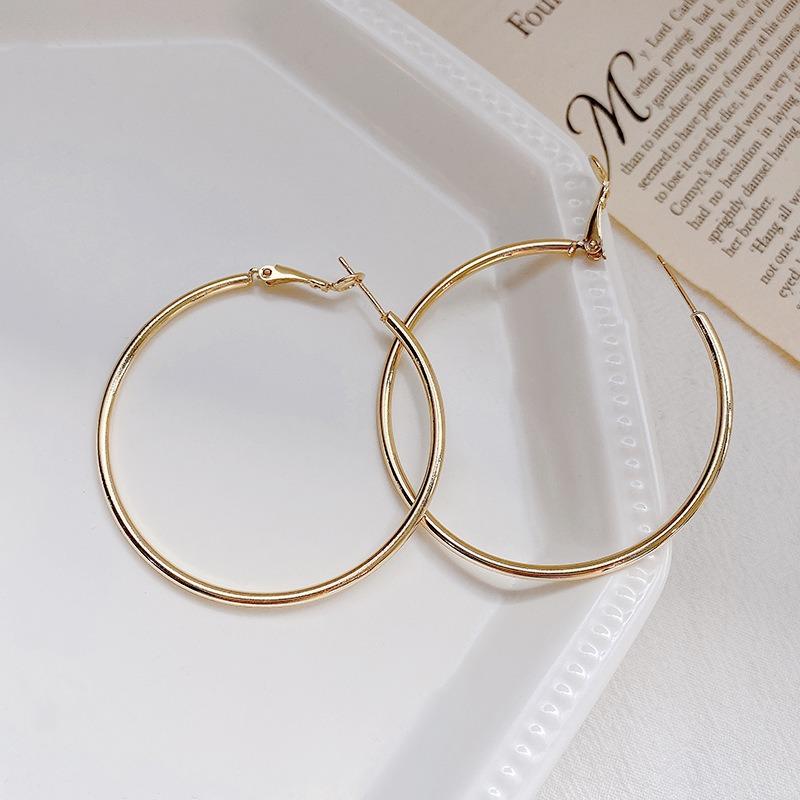 Astronomical Ring Earrings for A Cold and Elegant Style. Versatile Metal Ear Hoops with Silver Pins As Jewelry.