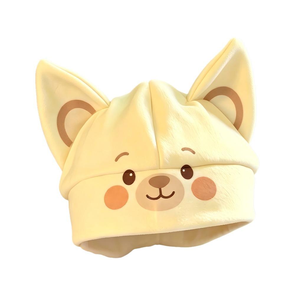 Foldover Cuff Cat Ear Beanie Hat Soft Plush Winter Skull Cap Gifts Plush Winter Hat Daily Outfits