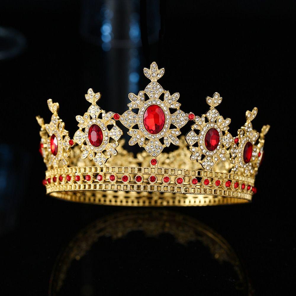 Luxury Vintage Tiara Crowns Sparkling Crystal Rhinestone Crown  Queens King