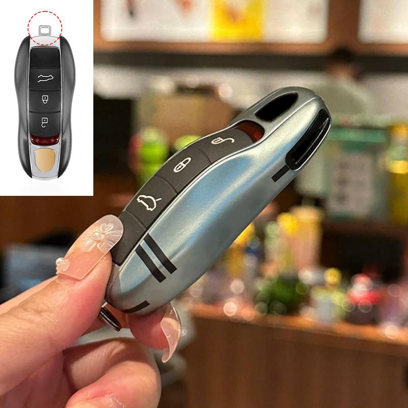 AABKQ1 Car Key Case Multi Colored Track For Porsche Mancan Panamera Cayenne 718 911 Boxster Cayman Key Cover Shell Replacement Kit