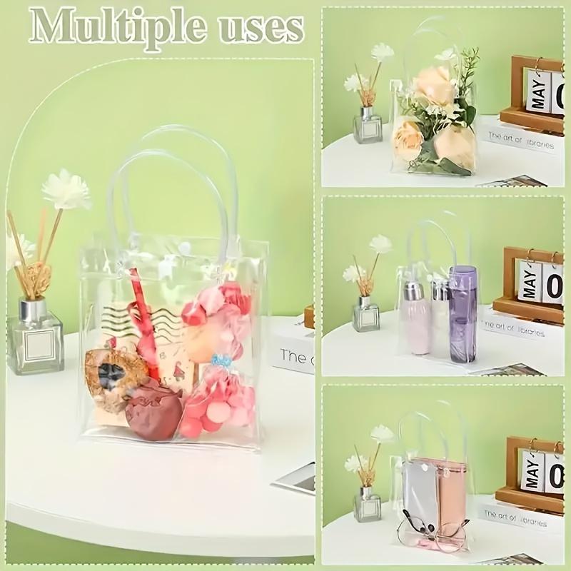 15PCS Transparent PVC Handbag Gift Bag Wedding Candy Companion Gift Bag Plastic Bag, Packaging Bag Gift Bag
