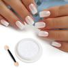 Aurora Nail Powder, Solid White, for Manicure, Gel Polish, Parfait Nail Parts, Glitter Gradient, Clear, Fashionable, Simple Design, Trendy for Home,