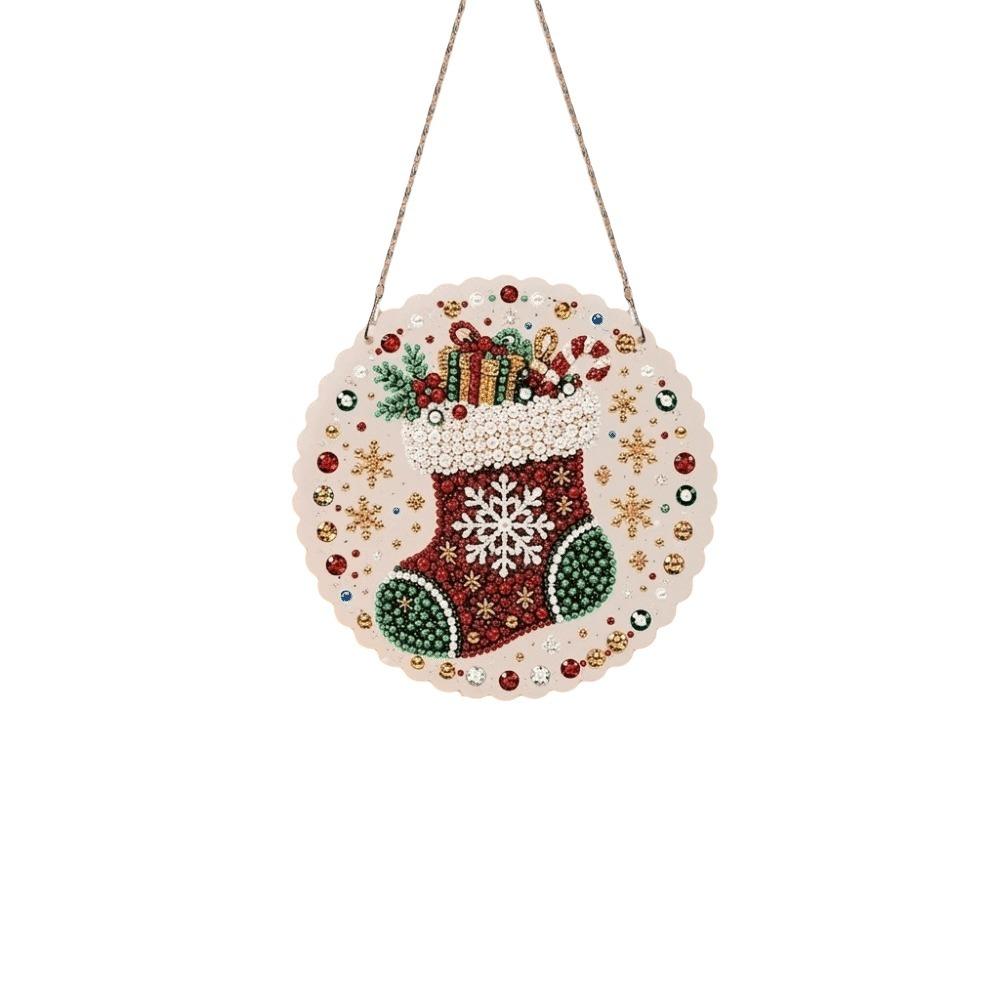 Acrylic Christmas Rhinestone Painting Kit Round Xmas Ornament Kit Wall Decor