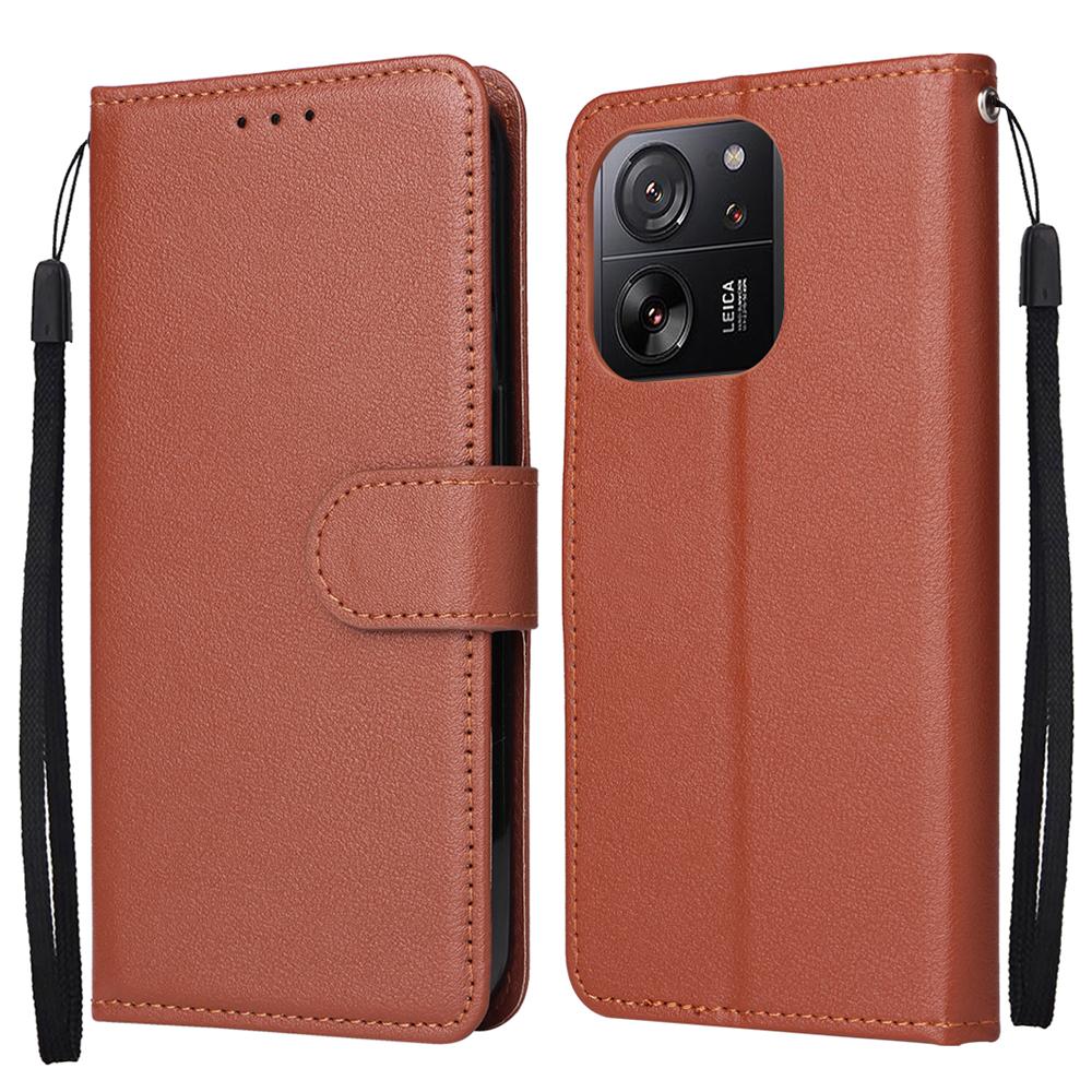 

For Xiaomi 13T/13T Pro Case Wallet Stand PU Leather Phone Cover with Wrist Strap