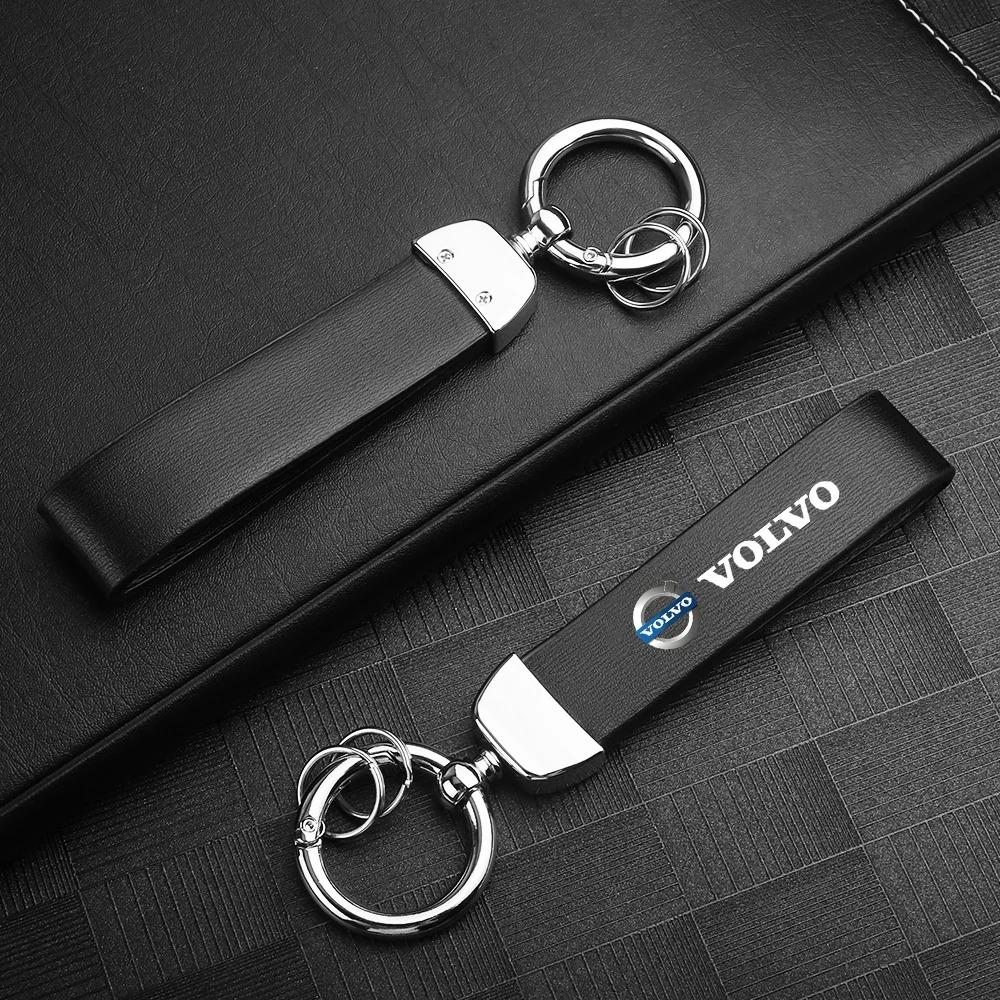 fqshd6 Premium Metal Tire Valve Covers Leather Keychain Compatible Volvo S60 S90 V60 V90 Xc40 Xc60 Xc90 Ex30 Ex90 Es90 Em90
