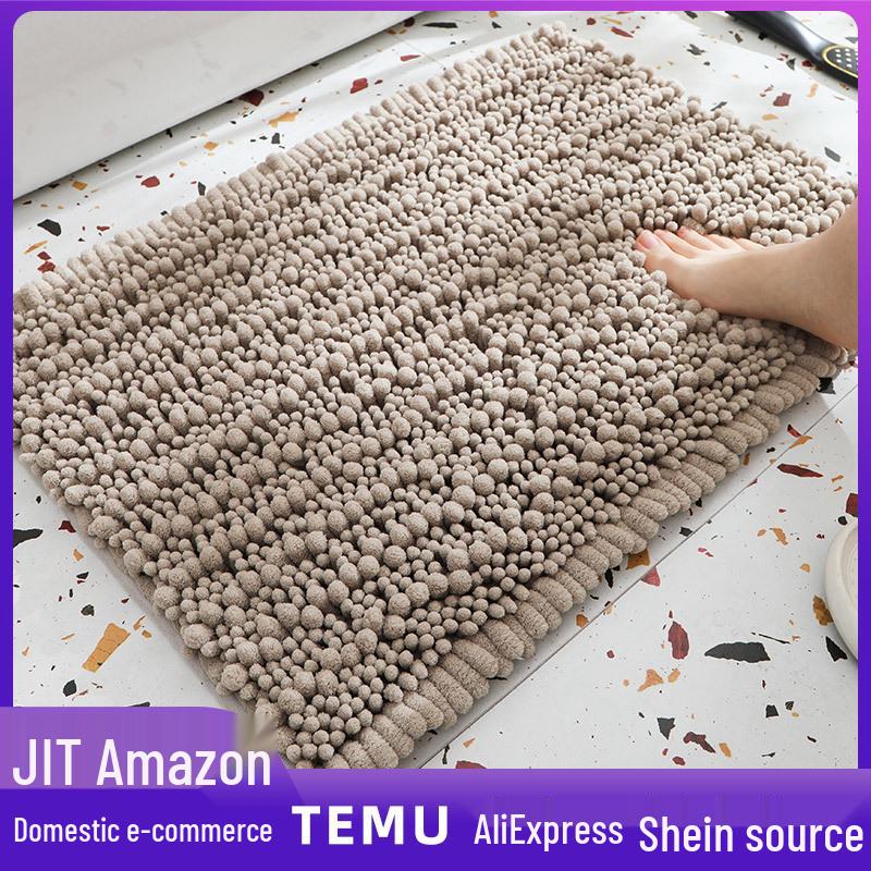 Chenille Long Pile Bathroom Mat - Water Absorbent & Anti-Slip Foot Pad for Home Use