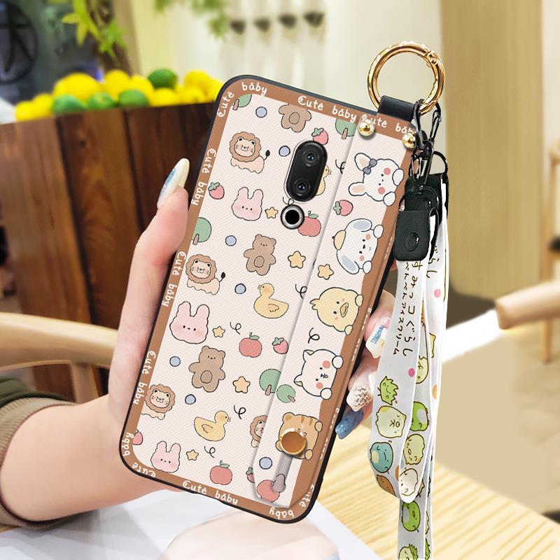Dirt-resistant Wristband Phone Case For Meizu 15/15 Lite Anti-knock Durable Silicone Anti-dust Cartoon Soft Case Cute