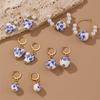 Bohemia Earrings Pearl Dangle Earring Ceramics Flower Beaded Earring  Vacation