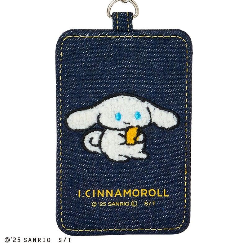 Sanrio I.CINNAMOROLL Sagara Vyšívané pouzdro na průkaz s navíjecím mechanismem ( Modrý ) Japonsko NOVÝ
