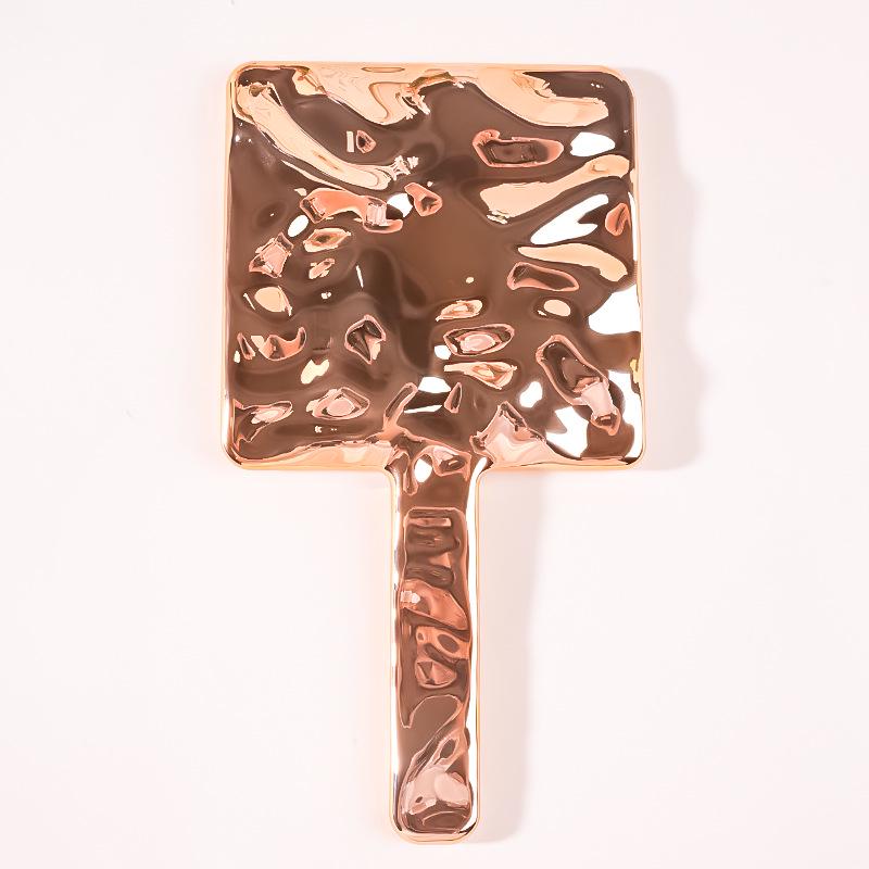 Przenośne Ręczne Biurkowe Lustro z Plastikową Rączką do Makijażu i Salonu Piękności