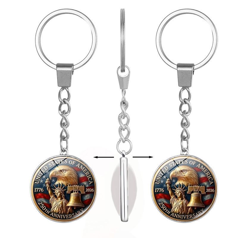 250th US Independence Day Rotating Alloy Keychain Gift