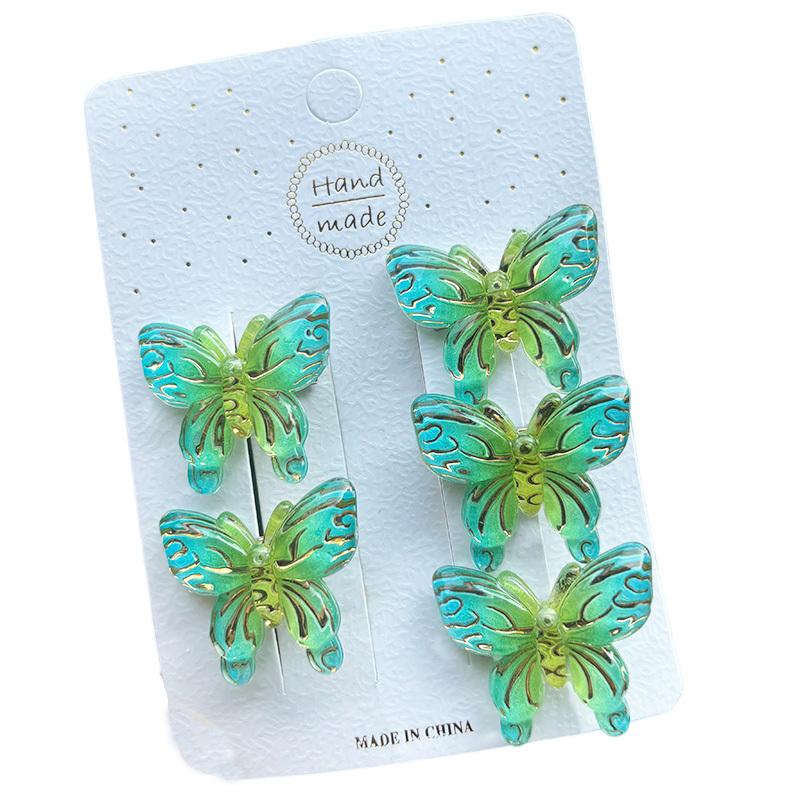 

5 шт. новые милые заколки для волос с градиентом и бабочкой для девочек, детские головные уборы, заколки для волос, аксессуары для волос