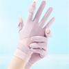 Women UPF 50+ Sun Protection Gloves, Breathable Ice Silk Gloves with Flip Touchscreen Fingers, Anti-Slip for Driving, Cycling, Outdoor