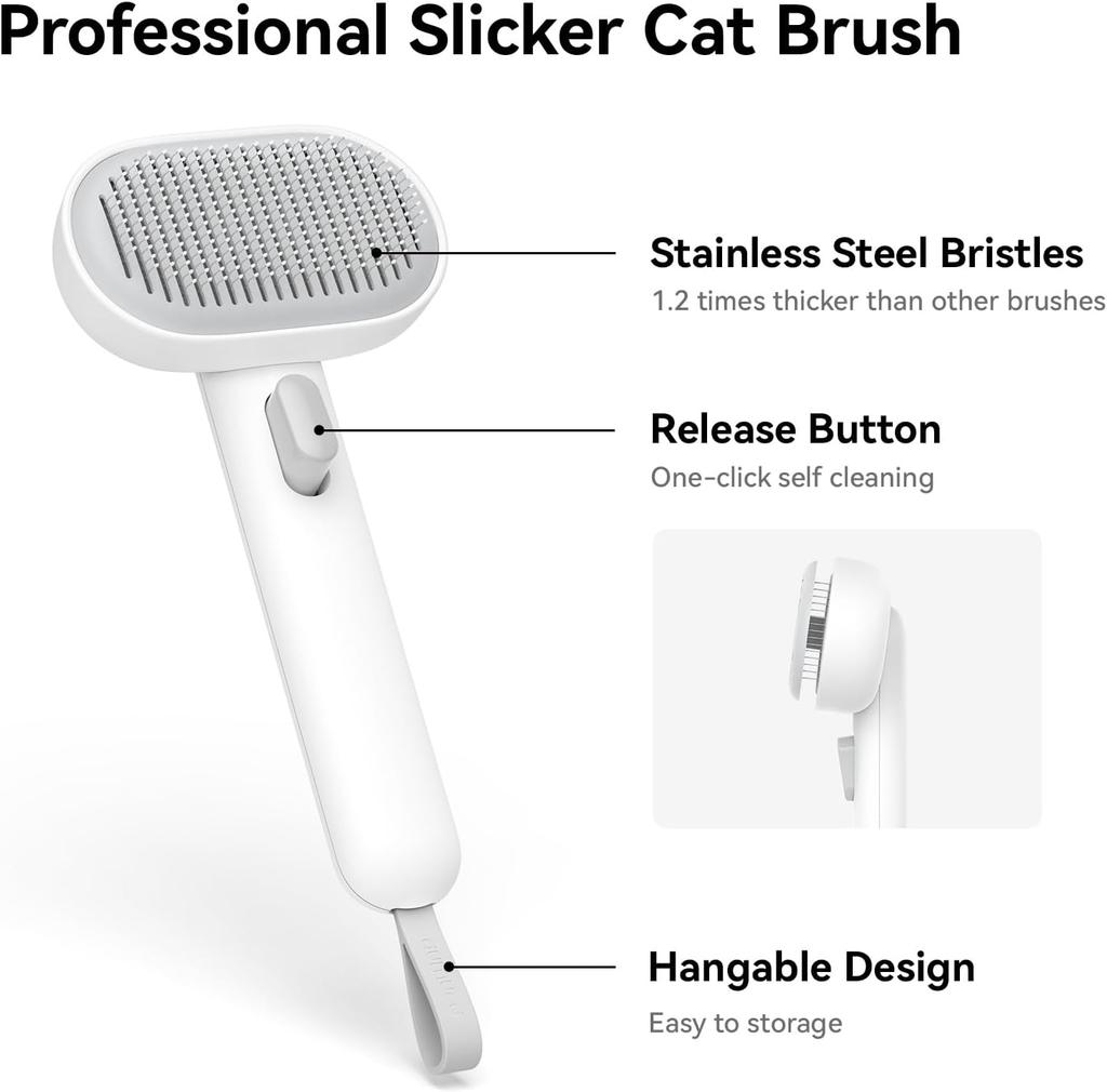 Cat Brush for Shedding, Cat Brushes for Indoor Cats, Cat Brush for Long or Short Haired Cats, Cat Hair Brush Cat Grooming Deshedding Brush