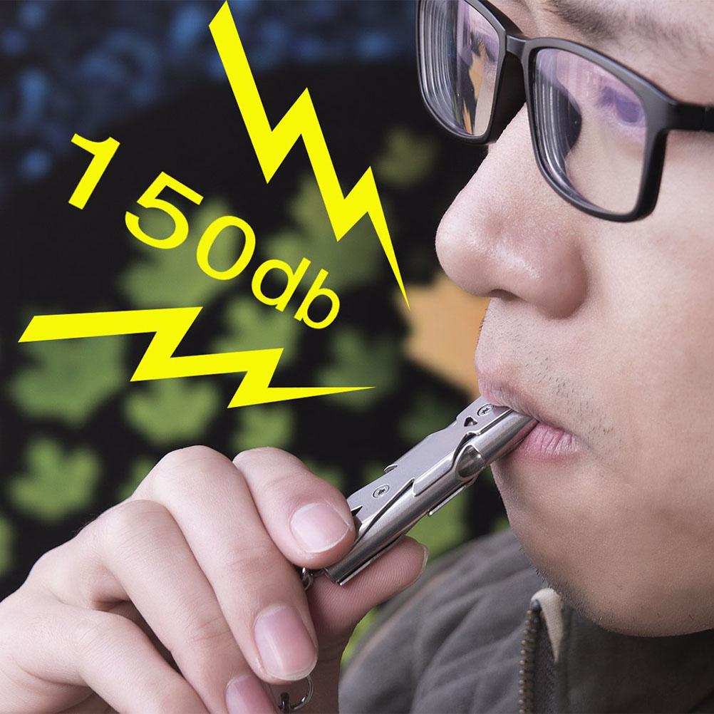 Fluier de Supraviețuire de Urgență Tuburi Duble Fluier cu Decibeli Înalți cu Breloc pentru Camping Drumeții