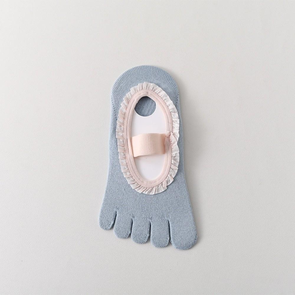 Soft Five Toes Pilates Sock Bottom Silicone Grip Boat Socks Breathable Low-Ankle Socks  Sport