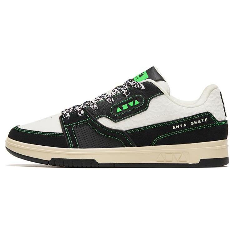 

Anta Jie Ao Non slip Lightweight Low top Skateboard Shoes Women s Black White Green 122248090S-1 35.5