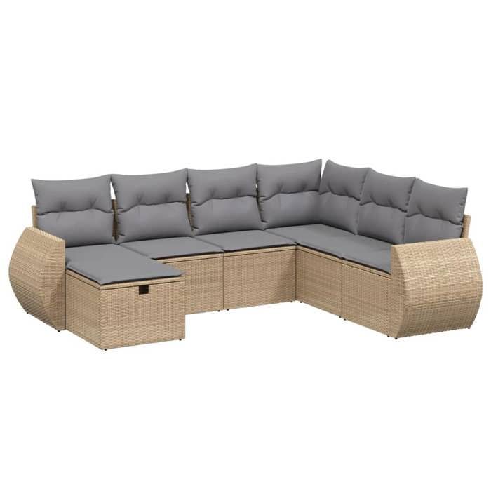 VidaXL Garden Lounge Set with Cushions 7 Pcs, Patio Sofas, Patio Furniture Set, Outdoor Furniture, Mix 3264145