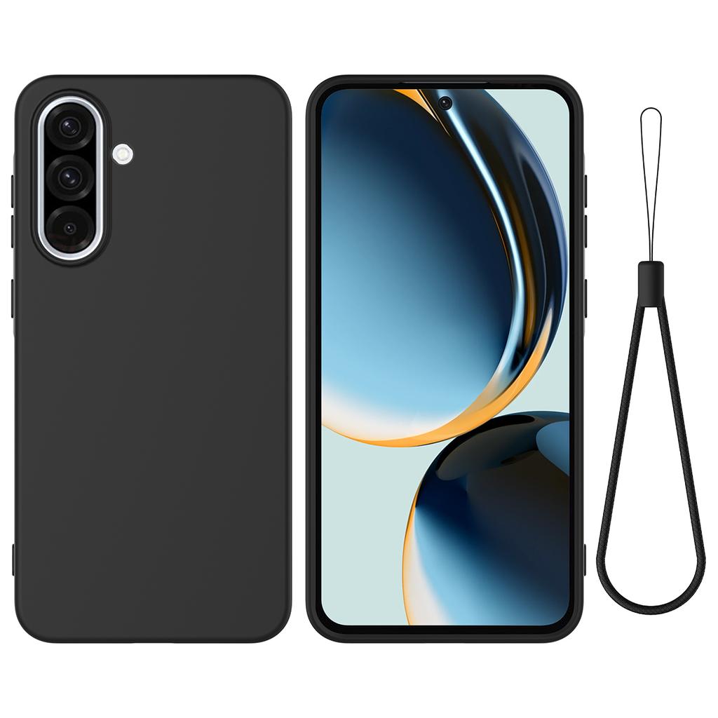 For Samsung Galaxy A37 5G Liquid Silicone Case Phone Back Cover with Hand Strap