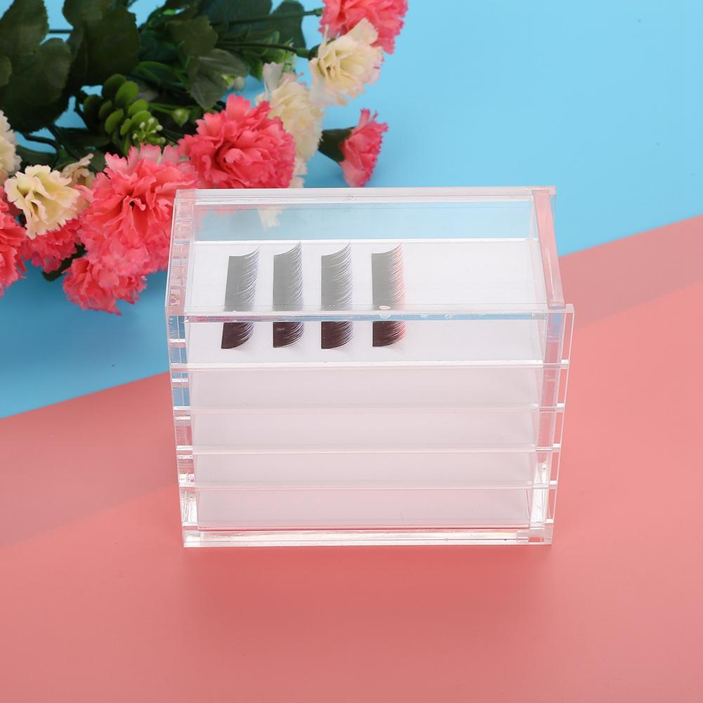 Clear Eyelash Storage Box Makeup Organizer 5 Layers Grafting Eyelashes Glue Pallet Holders