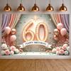 Birthday Celebration Banner 60th Birthday Theme Happy 60th Birthday Banner Glitter Embellished For Home Gathering Photo Shoot