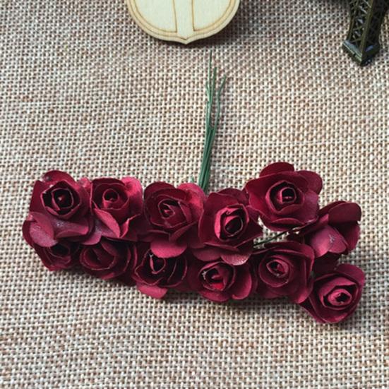 12Pcs Artificial Rose Flower Home Birthday Wedding Festive Party DIY Decoration