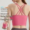 Premium Front Zipper Sports Bra - Shockproof High-Impact with Built-in Cups & Stylish Back Design for Women