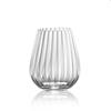 Nordischer Stil Prisma Stielloses Weinglas Leichter Luxus Streifen Kaltgetränkeglas Großer Bauch Cocktail-Misch-Weinglas Fruchttee-Tumbler