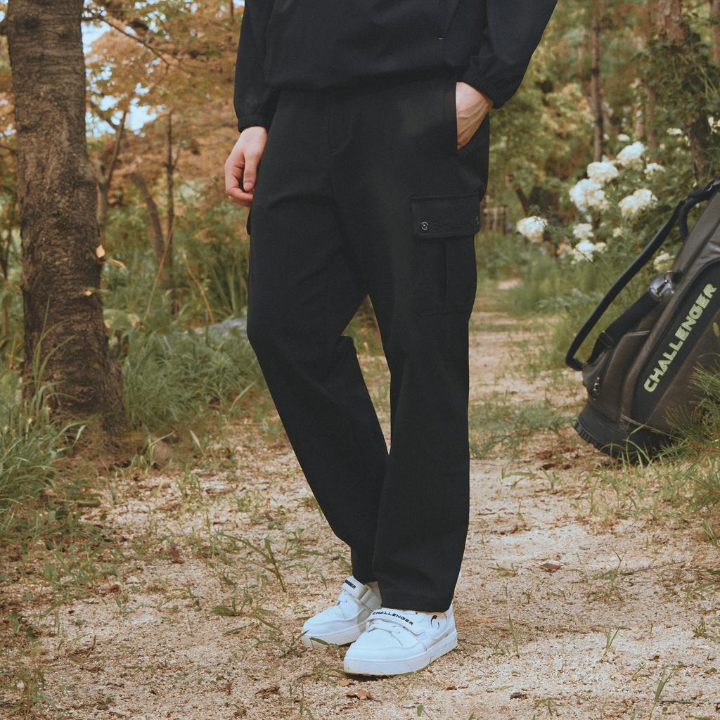 CHALLENGER Men'S Nylon Spandex Semi-Wide Fit Cargo Pants Black