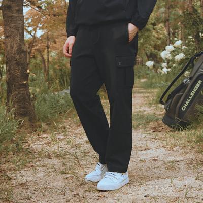 CHALLENGER Men'S Nylon Spandex Semi-Wide Fit Cargo Pants Black