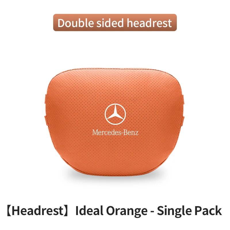 Car Sticker For Mercedes-Benz A B C E S V R-Class A45 C43 CLA GLA GLB GLC GLE SLK Car Headrest Neck Support Lumbar Rest Cushion 