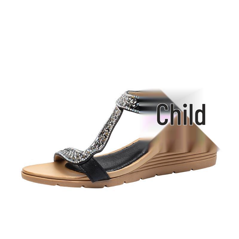 

Женские босоножки на танкетке больших размеров с цветочным дизайном из стразов на внешней стороне 41 чёрный