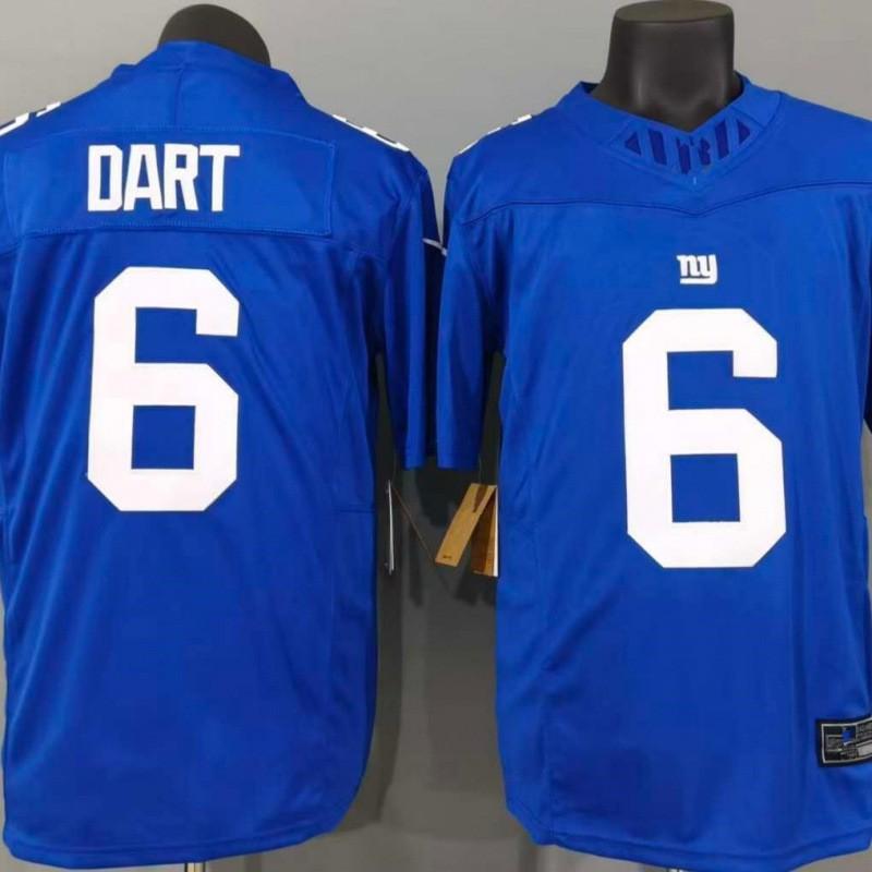 New York Giants 6 Dart Custom Embroidered Rugby Jersey Premium Quality Cotton Blend Men Fan Wear