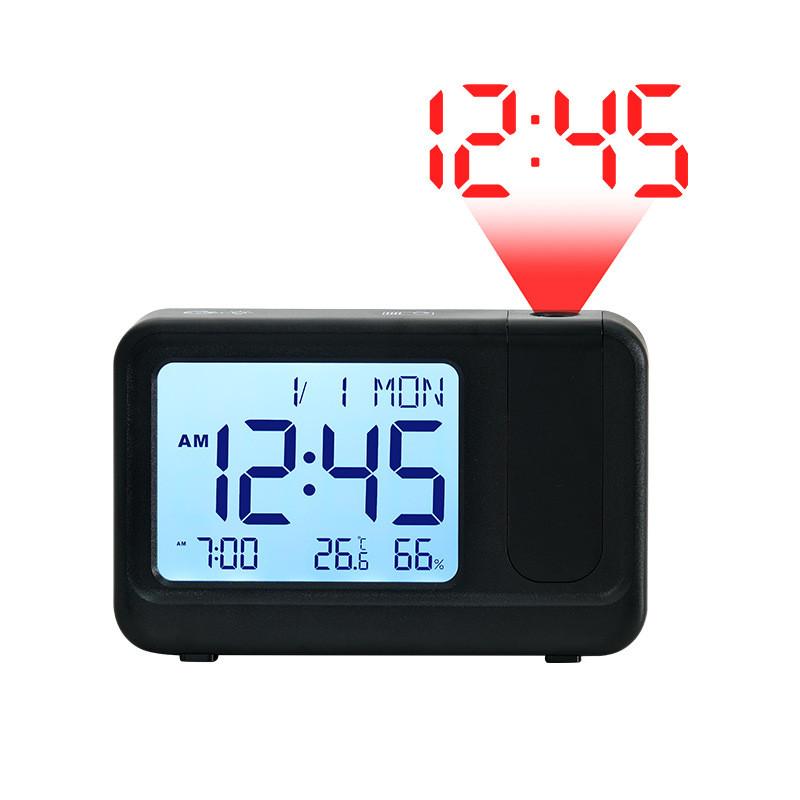Nordic Style Digital Lcd Alarm Clock With Night Light For Home Decor BlackWhiteScreen