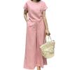 Plus Size Solid Color Short-Sleeve Sports Suit for Spring & Summer